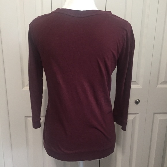 Ann Taylor LOFT Burgundy Lace Front Top Size XS - Picture 2 of 5